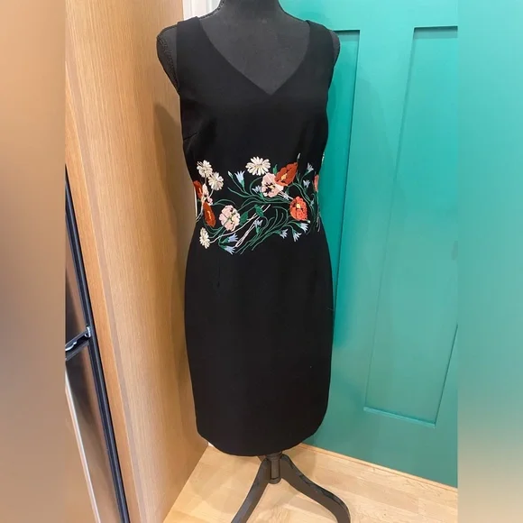 sachin and babi light blue dress Dailytrove Women's Sleeveless Embroidered Fit-Flare Dress, Floral Detail, Spring Garden & Event Wear, Feminine Fit, Size: DT-2XL
